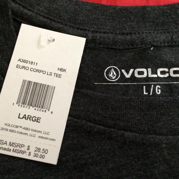 SOLD - VOLCOM Large Long Sleeve Tee Shirt Gray - Picture 4 of 7